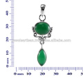 Jóias pingente de prata esterlina verde Onyx 925